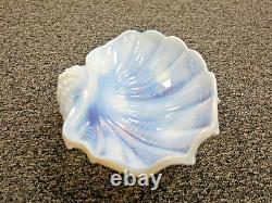 Vintage Art Deco 1930s Opalescent Iridescent Glass Clam Shell Bowl 9.5 RARE