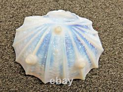 Vintage Art Deco 1930s Opalescent Iridescent Glass Clam Shell Bowl 9.5 RARE