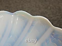 Vintage Art Deco 1930s Opalescent Iridescent Glass Clam Shell Bowl 9.5 RARE