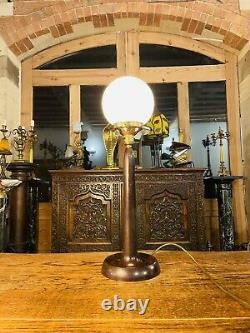 Vintage Art Deco Bakelite & Opaline Glass Globe Table Lamp
