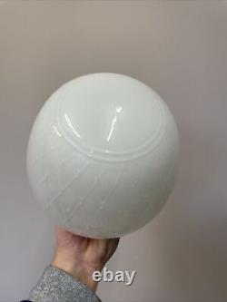 Vintage Art Deco Opaline Glass Ceiling Pendant Light Shade Chrome Gallery B132