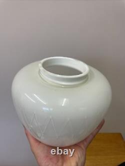 Vintage Art Deco Opaline Glass Ceiling Pendant Light Shade Chrome Gallery B132