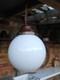 Vintage Art Deco Opaline Milk Glass School House / Chapel Pendant Ceiling Light