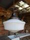 Vintage Art Deco Opaline Milk Glass School House Chapel Pendant Ceiling Light