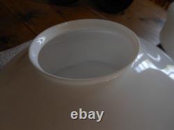 Vintage Art Deco Opaline milk glass school house chapel Pendant Ceiling Light