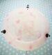 Vintage Art Deco White Pink 30's Glass Fly Catcher Ceiling Pendant Lampshade