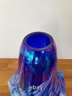 Vintage Art Nouveau Glass Lampshade Blue & Pink Iridescent Glass Chimney 18cm