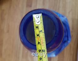 Vintage Art Nouveau Glass Lampshade Blue & Pink Iridescent Glass Chimney 18cm