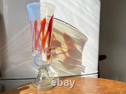 Vintage Art glass Vase Murano sculpture vase Opalescent Blown Glass