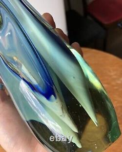 Vintage Art glass Vase Murano sculpture vase Opalescent Blown Glass