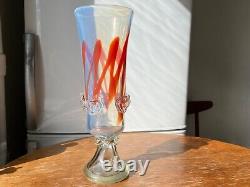 Vintage Art glass Vase Murano sculpture vase Opalescent Blown Glass