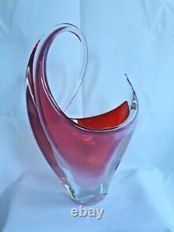 Vintage Arte Nuova Murano glass Opalescent Pink Basket