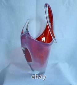 Vintage Arte Nuova Murano glass Opalescent Pink Basket