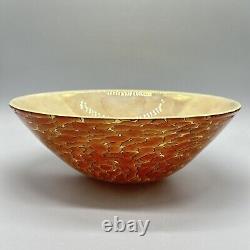 Vintage Cohn-Stone SIGNED Handblown Art Glass Tortoise Shell Opaline Large Bowl