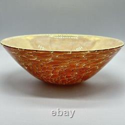 Vintage Cohn-Stone SIGNED Handblown Art Glass Tortoise Shell Opaline Large Bowl