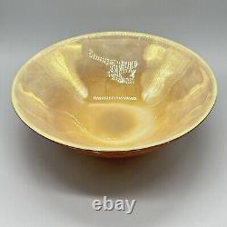 Vintage Cohn-Stone SIGNED Handblown Art Glass Tortoise Shell Opaline Large Bowl