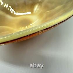 Vintage Cohn-Stone SIGNED Handblown Art Glass Tortoise Shell Opaline Large Bowl