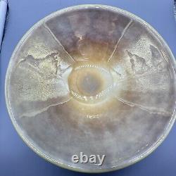Vintage Cohn-Stone SIGNED Handblown Art Glass Tortoise Shell Opaline Large Bowl