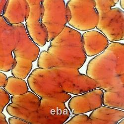 Vintage Cohn-Stone SIGNED Handblown Art Glass Tortoise Shell Opaline Large Bowl