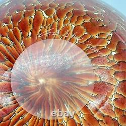 Vintage Cohn-Stone SIGNED Handblown Art Glass Tortoise Shell Opaline Large Bowl