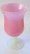 Vintage Empoli Art Glass Vase Pink Fire Opalescent Stem Heavy Solid Italy