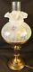 Vintage Fenton Stargazer Lilies Opalescent Pearl Lamp 17 Hp By H. Cronin