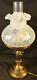 Vintage Fenton Stargazer Lilies Opalescent Pearl Lamp 17 Hp By H. Cronin