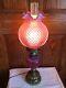 Vintage Fenton Art Glass Cranberry Opalescent Hobnail Lamp