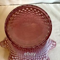 Vintage Fenton Art Glass Cranberry Opalescent Hobnail Vase Q1