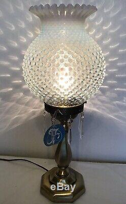 Vintage Fenton Art Glass French Opalescent Hobnail Lamp