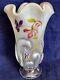Vintage Fenton Art Glass French Opalescent Stargazer Butterfly Handkerchief Vase