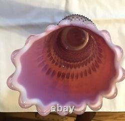 Vintage Fenton Art Glass Plum Opalescent Hobnail Swung Vase 267010