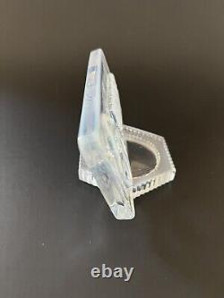 Vintage Fenton Clear Opalescent Art Glass Logo Dealer Display Sign 5 x 2.5