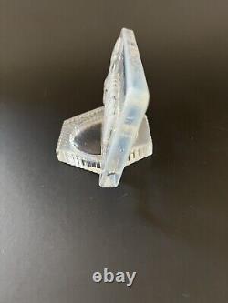 Vintage Fenton Clear Opalescent Art Glass Logo Dealer Display Sign 5 x 2.5