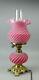 Vintage Fenton Cranberry Swirl Opalescent Glass Table Lamp
