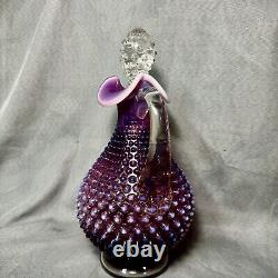Vintage Fenton Hobnail Plum Opalescent Decanter With Stopper MCM