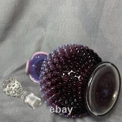 Vintage Fenton Hobnail Plum Opalescent Decanter With Stopper MCM