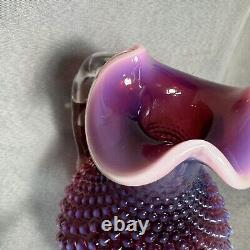 Vintage Fenton Hobnail Plum Opalescent Decanter With Stopper MCM