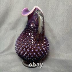 Vintage Fenton Hobnail Plum Opalescent Decanter With Stopper MCM