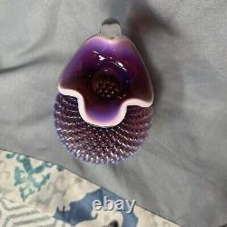 Vintage Fenton Hobnail Plum Opalescent Decanter With Stopper MCM