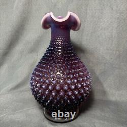 Vintage Fenton Hobnail Plum Opalescent Decanter With Stopper MCM