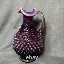 Vintage Fenton Hobnail Plum Opalescent Decanter With Stopper MCM
