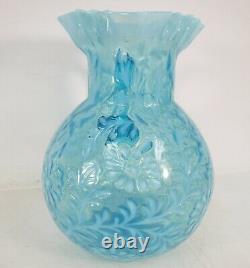 Vintage Fenton Northwood Blue White Opalescent Daisy & Fern Large Pitcher