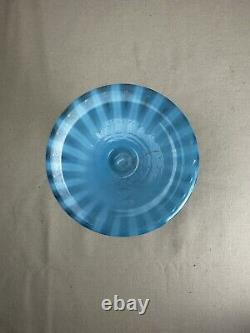 Vintage Fenton Spiral Optic Blue Opalescent Large Bottle/Vase
