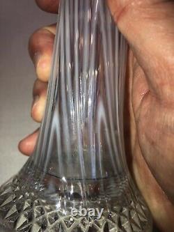 Vintage Fenton White Opalescent Art Glass Stretched Rib Vase 12 Fantastic Look