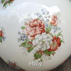 Vintage French Art Deco Floral Glass Globe Pendant Lightshade Opaline/Milk Glass