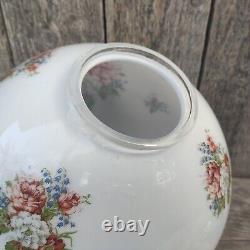 Vintage French Art Deco Floral Glass Globe Pendant Lightshade Opaline/Milk Glass