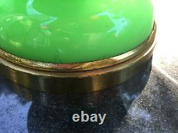 Vintage French Green Opaline Glass with Gold Stars