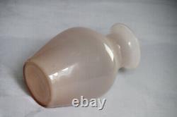 Vintage French Pink Opaline Vase Portieux 18cm / 7in Unusual Shape Opalescent