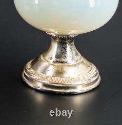 Vintage French White Opaline'Bulle de Savon' Glass Gilded Liquor Glasses
